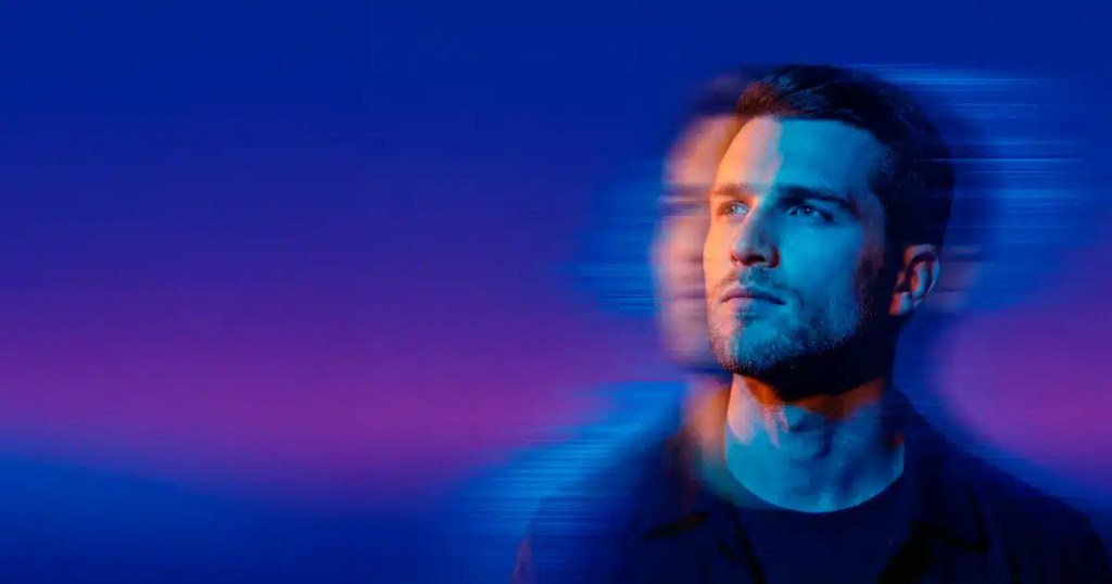 homem pensamento efeito movimento cores vibrantes